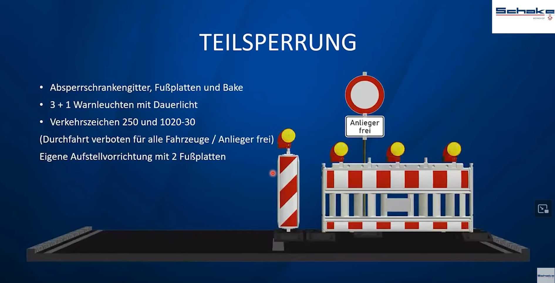 Anleitung zur Teilsperrung [gemäß RSA21] - Baustellensicherung einfach erklärt - Schake Workshop